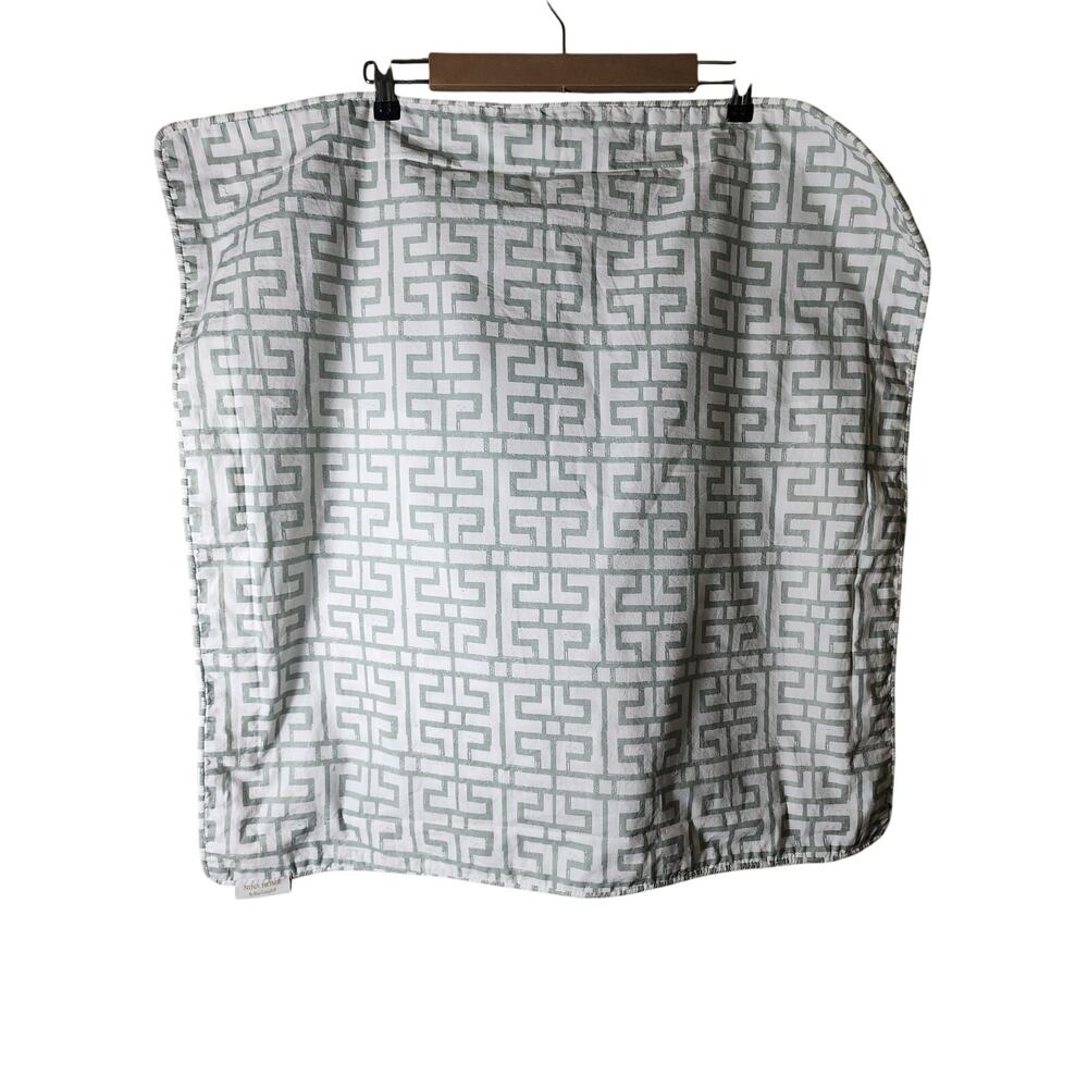 NINA HOME Green Geometric Design Lightweight EURO Pillow Shams - Set of 2